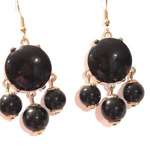 Black Large Bubble Earrings with drops